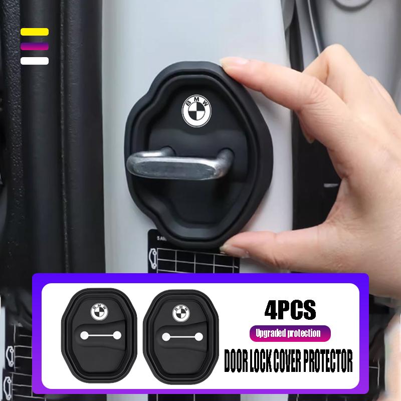 BBIH8 For BMW Car Door Mute Damping Cushion Silicone Lock Buckle Anti-collision Protective Cover Valve Cap X1 X2 X3 X5 X4 X6 X7 iX3 F2