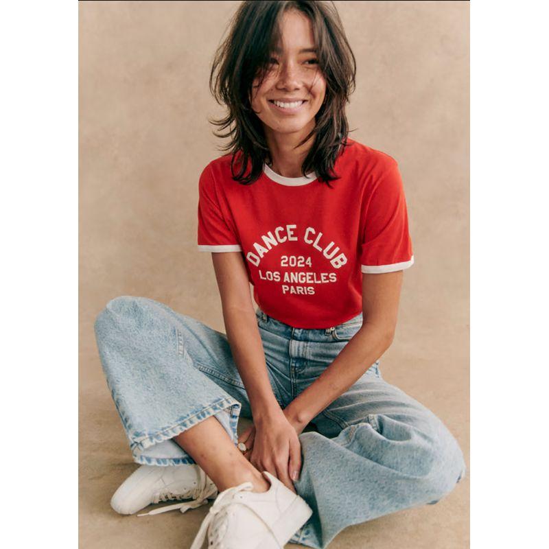 Spring Melange Gray Women's Cotton round Neck Short Sleeve Organic Cotton Printed T-shirt Basic Style French Pure Cotton Base