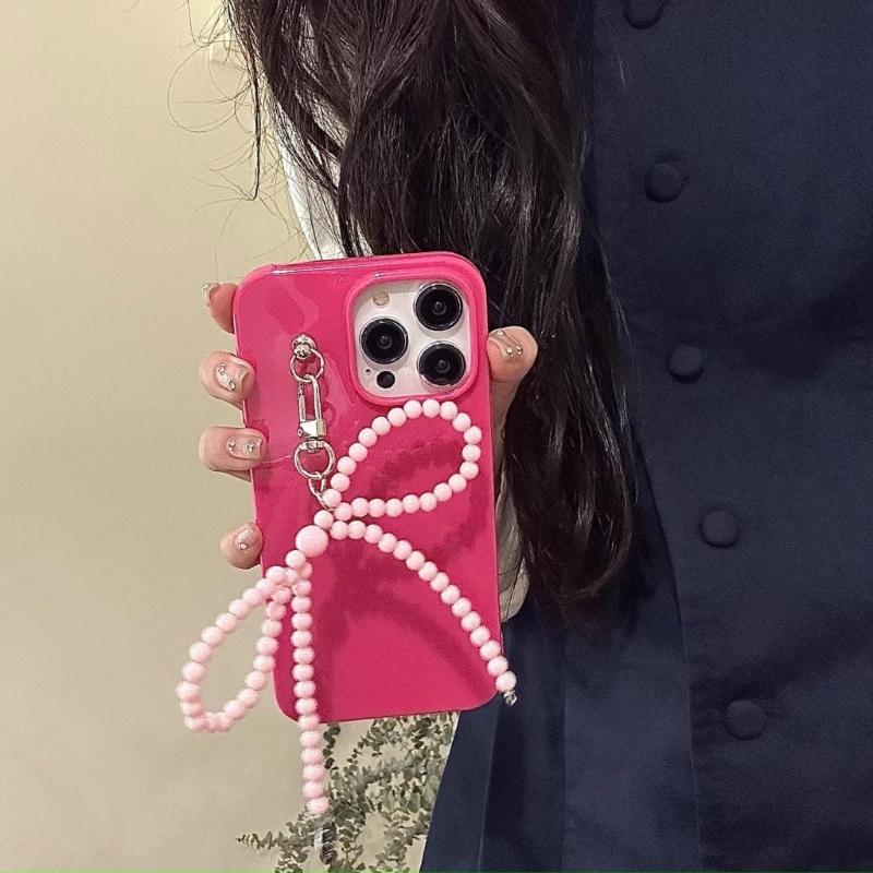Resin Bowknot Pendant Clip Fashionable Accessory Enhancing Device Beads Keychain Suitable for Phone Cameras Headphone