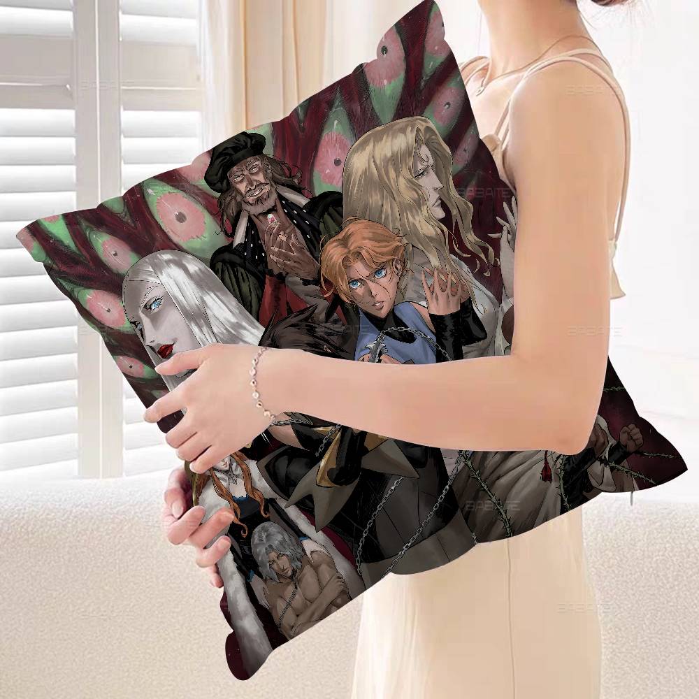 Anime Castlevania Cushion Cover Inches Farmhouse Decor Home Throw Pillow Covers for Couch Decorations