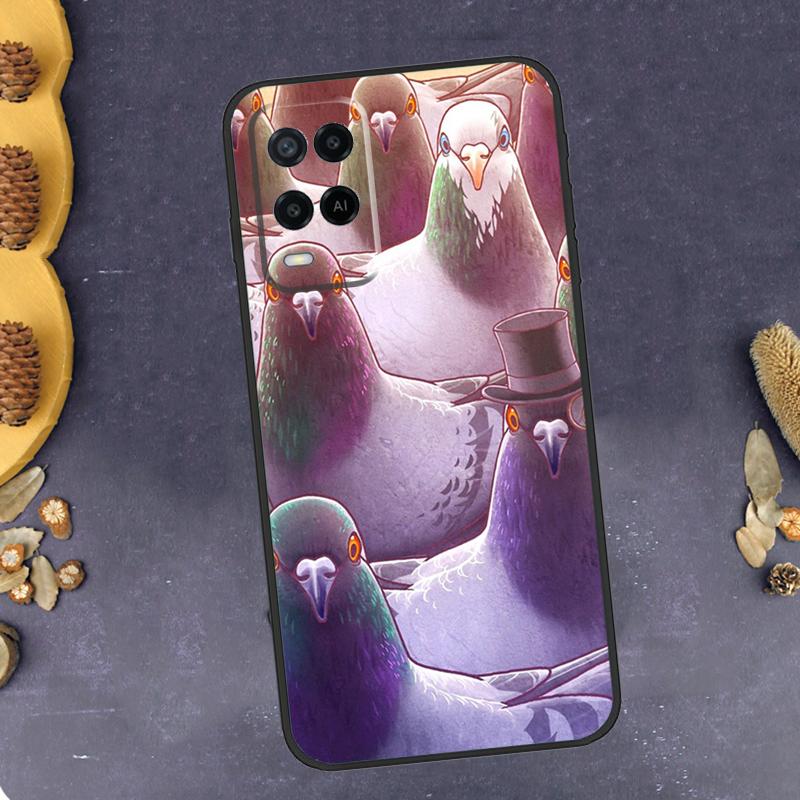 Pigeons Doves Bird Birds Flock Phone Case For Oppo A40 A60 A80 A78 A98 A18 A38 A58 A74 A94 A54 A16 A76 A96 A15 A17 A77 A57S