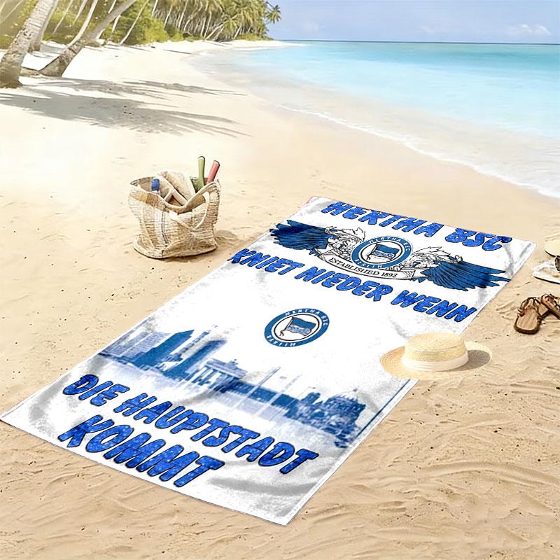 Hertha Spirit Print Beach Towel, Large Soft Quick Dry Towel for Beach Camping Swimming