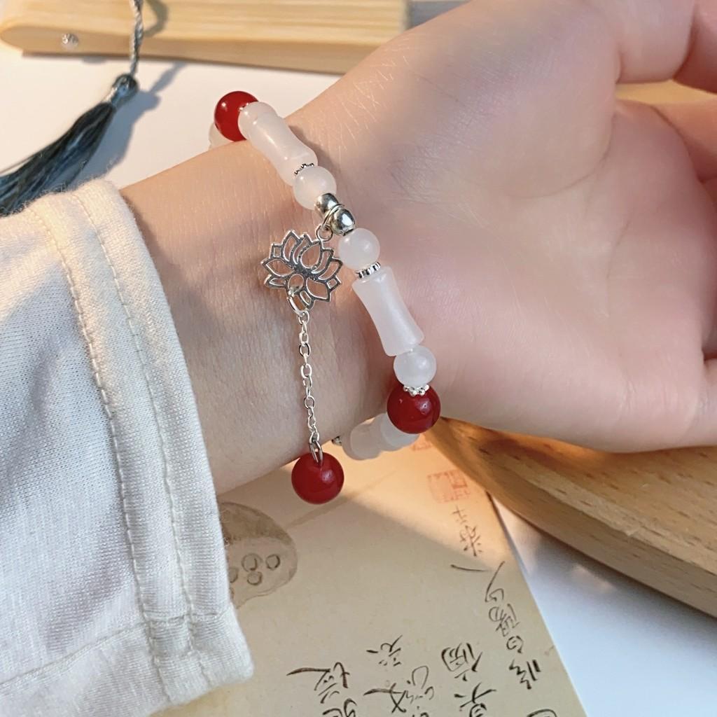 

Stylish Summer Chinese Lotus Flower Bracelet Modern Geometric Womens Accessory Fashion