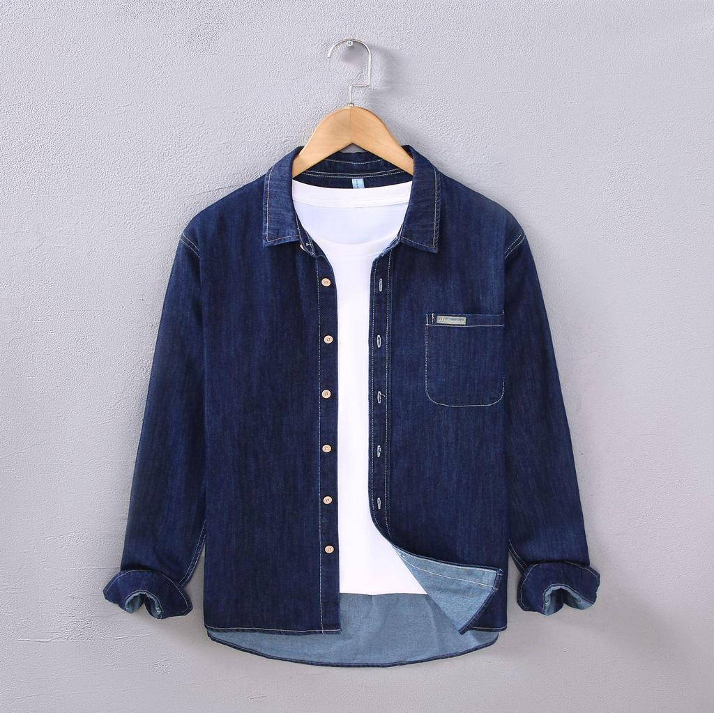 JM230 Men's Casual Cotton Long Sleeve Cardigan Shirt