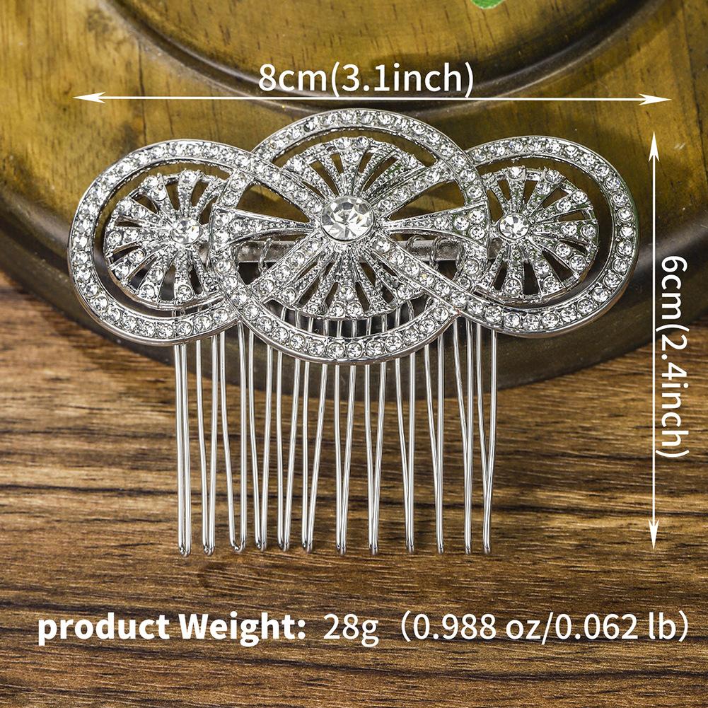 Vintage Rhinestone Bridal Hair Comb Wedding Updo Headpiece Photo Shoot Accessory Elegant Crystal Insert Comb