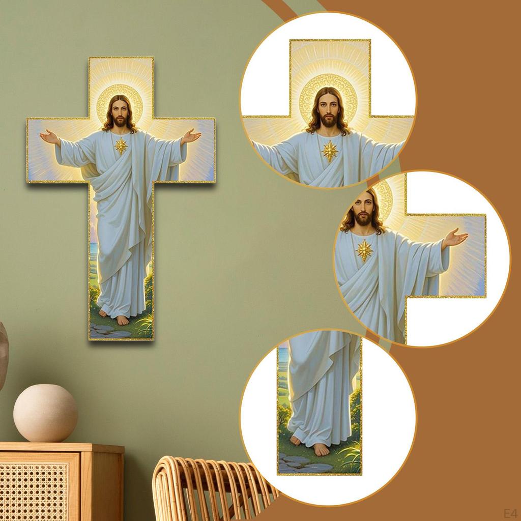 Cross Decoration for Wall Ornament Wood Collection Decorative Mount Craft Gift Living Room