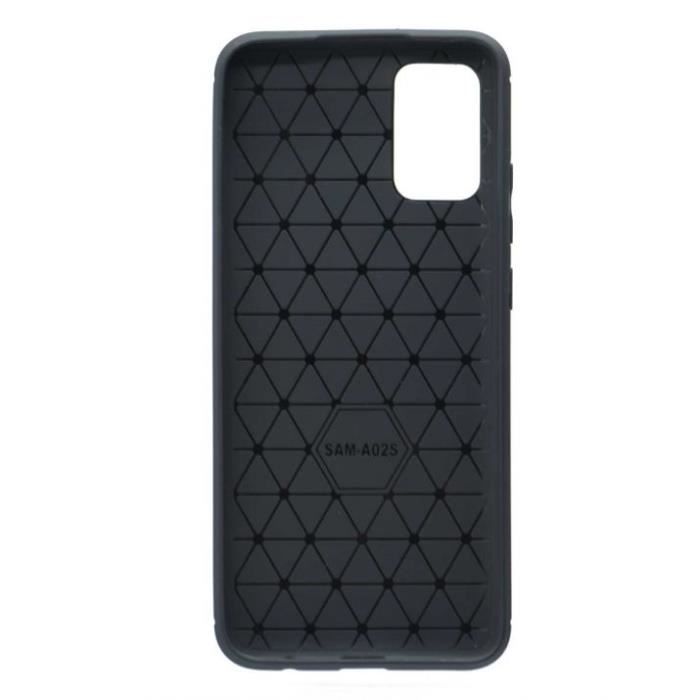 Soft Case - Samsung - Galaxy A02s - Black - Brushed Carbon Fiber Effect - Shock Protection