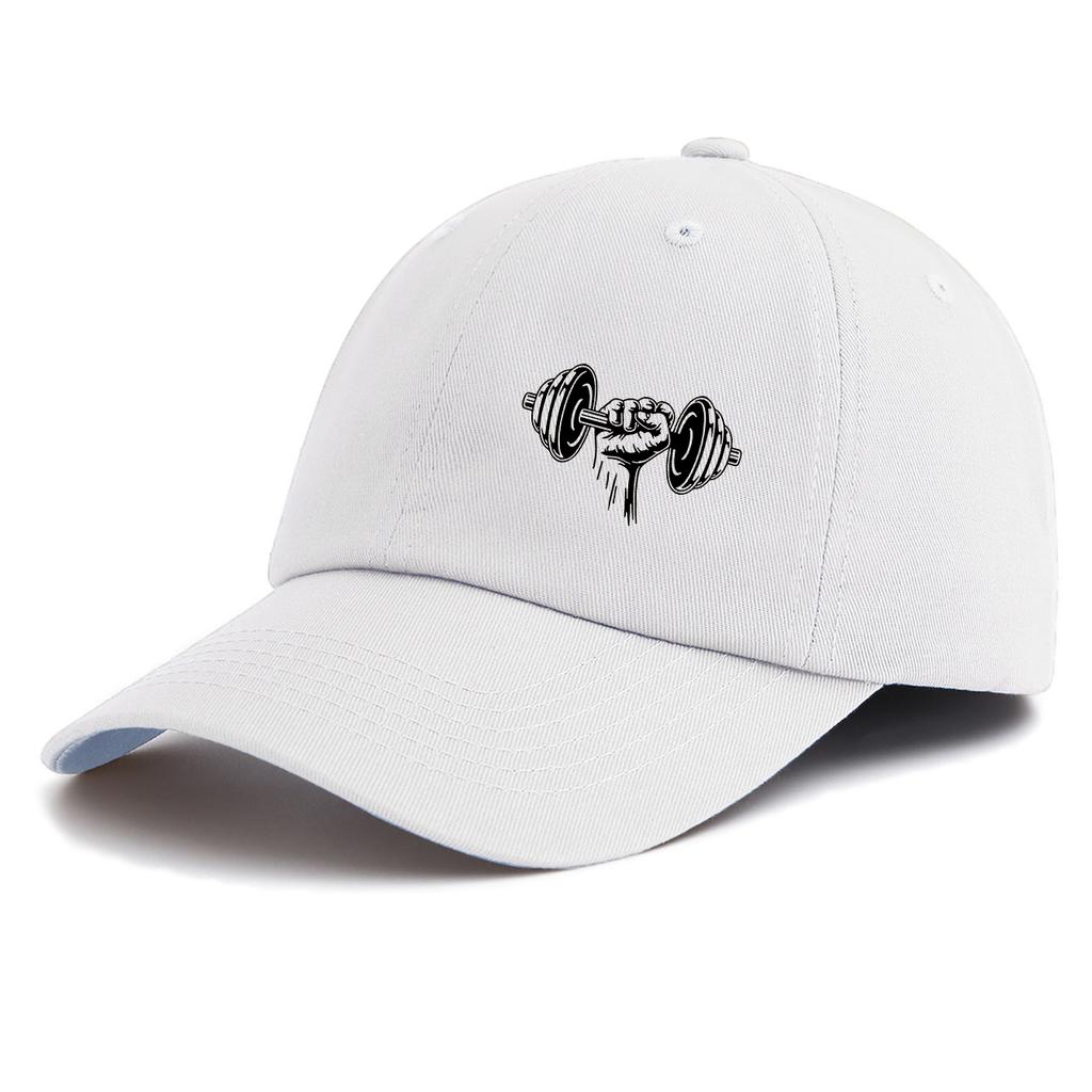 1pc Weightlifting Print Baseball Cap for Adults,Minimalist Retro Style Casual Soft Adjustable Dad Hat,Perfect As Gift