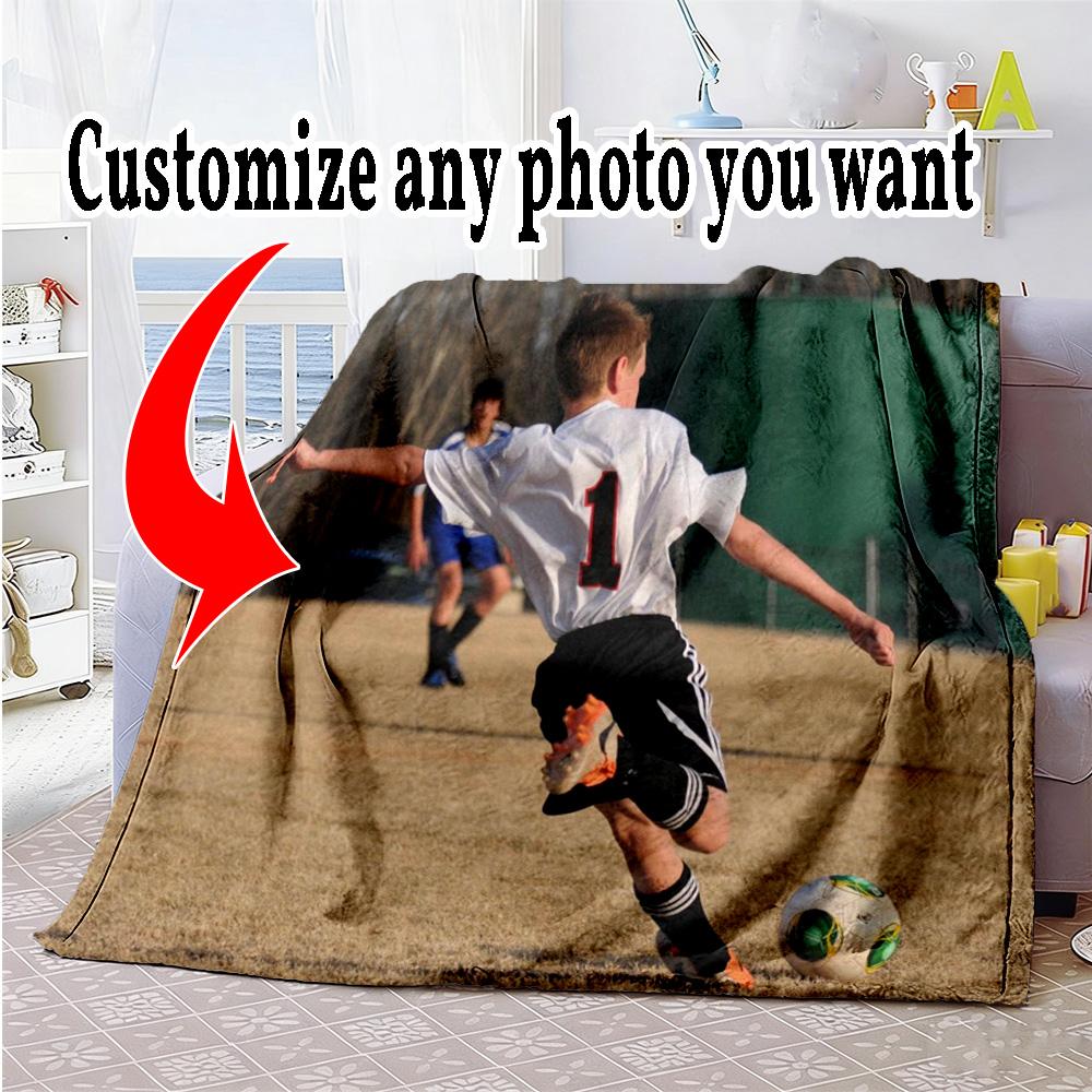 Customize Photo Personalized Photos Blanket Throw Customizable Blanket Soft Warm Cozy Perfect for Bed Chair Nap Living Room Four Seasons Multipurpose