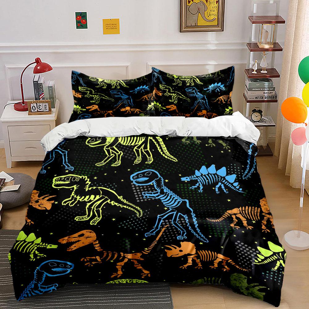 Dinosaur Fossil Pattern Outfit Set Exquisite Three-Piece Bedding Set Gift For Kids And Adults