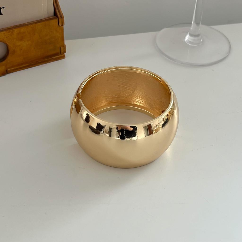 DIEZI Fashion Irregular Heavy Metal Wide Cuff Bangles Hip Hop Gold Color Geometric Wood Bangles Bracelets For Women Men Jewelry