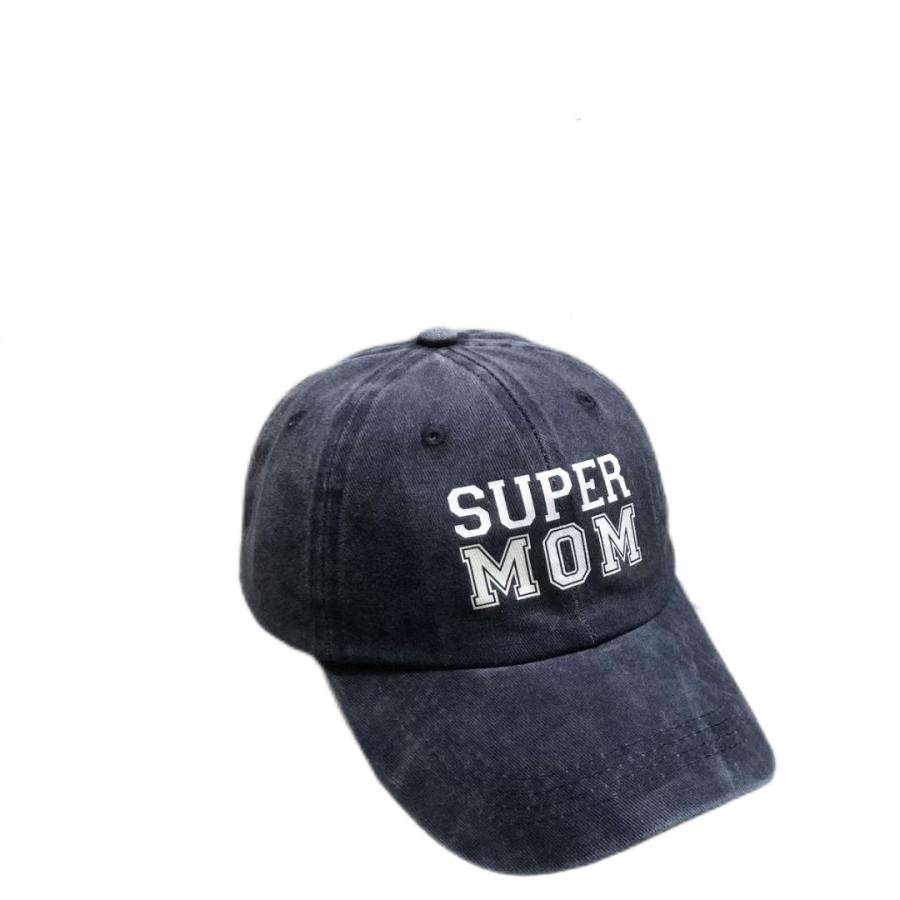 SUPER MOM Letter Embroidery Retro Washed Denim Baseball Cap For Women Mommy Sun Hat Hip Hop Snapback Cap Mother's Day Gift Visor