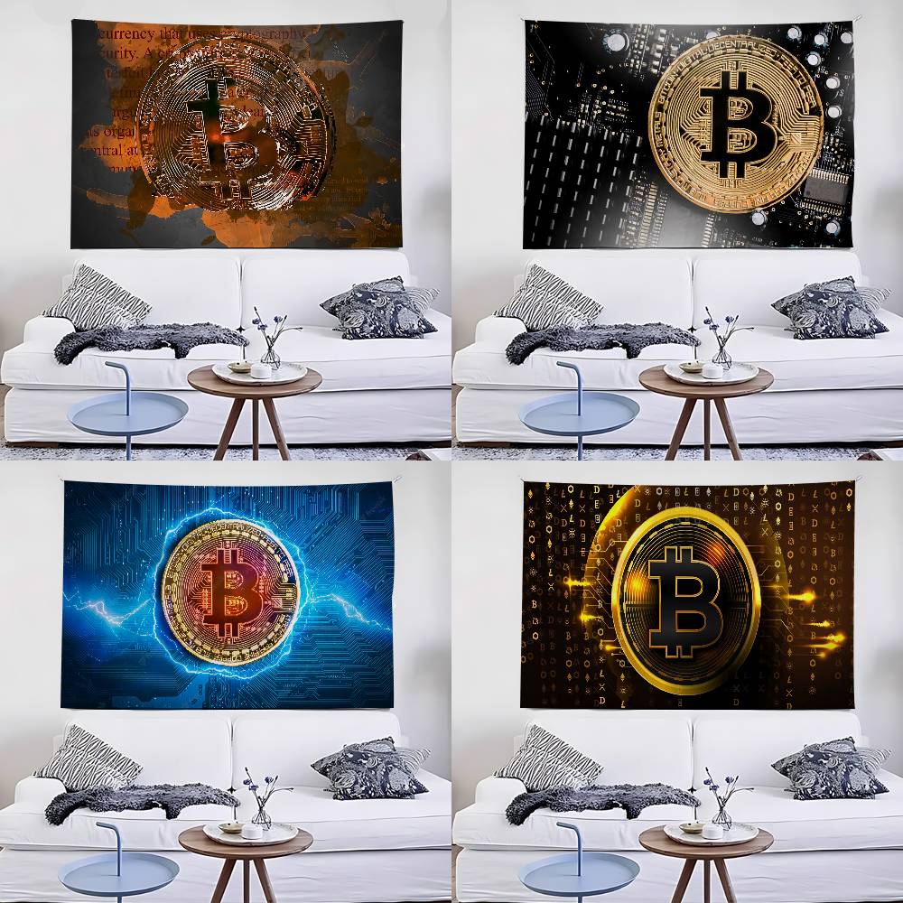 I Love Accept Bitcoin Tapestry Wall Hanging Tapestry Art Deco Blanket Curtain Hanging At Home Bedroom Living Room Decor