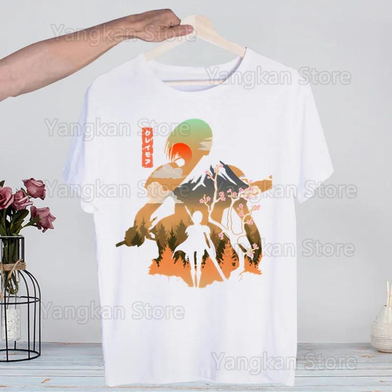 Claymore Anime Clare Miria Manga Fashion T-Shirt For Men Casual Tops Short Sleeve Waifu Men's Tshirt Cute Printing Shirt