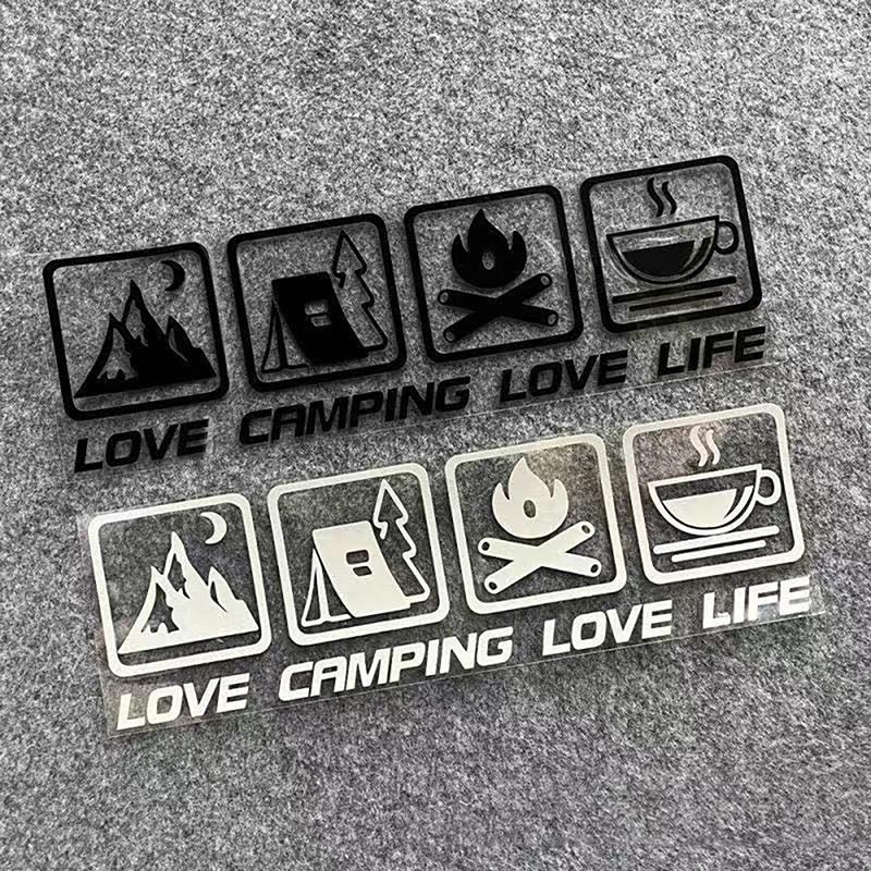 Love Camping, Love Life. Car Sticker Decoration Waterproof For Window And Bumper Stickers Of Cars, Trucks And Motorcycles