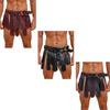 Mens Punk Adjustable Rivets Waistband Fringe Tassel Skirt Belt Knights Warrior Gladiator Kilt for Halloween