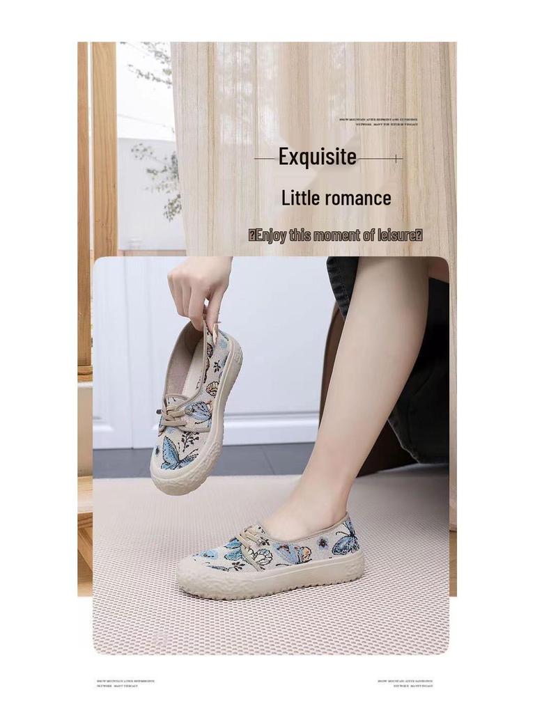 Women's Outdoor Non-slip Shock-absorbing Sports Shoes - Old Beijing Style Casual Soft Sole Badminton Sneakers