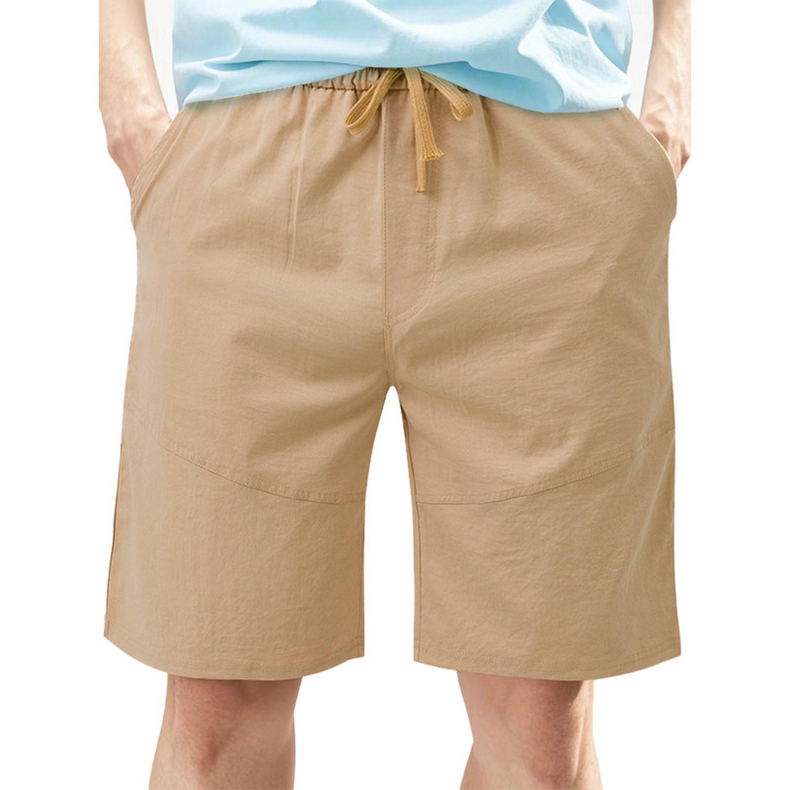 

Мужские прямые рабочие брюки, модные и повседневные шорты на шнурке M хаки