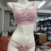 Teen Sexy Pure Lust Lace Small Chest Underwear Bra Show Big Cross Soft Steel Ring Bra Cover Set Gather