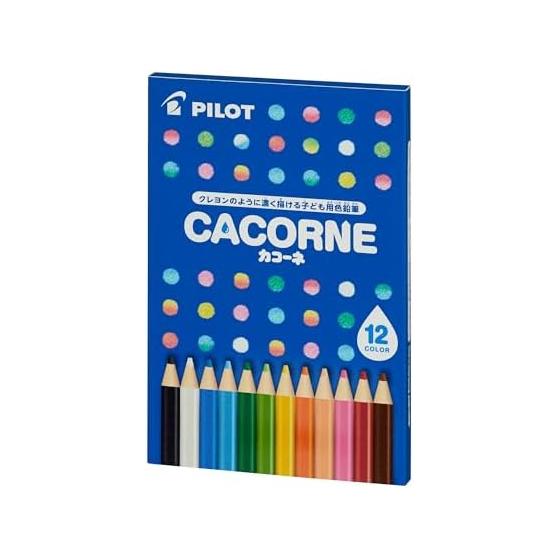 Цветные карандаши Pilot CACORNE, 12 цветов (Цветные карандаши, которые рисуют темно, как восковые мелки) Для детей от 3 лет, Обучающий
