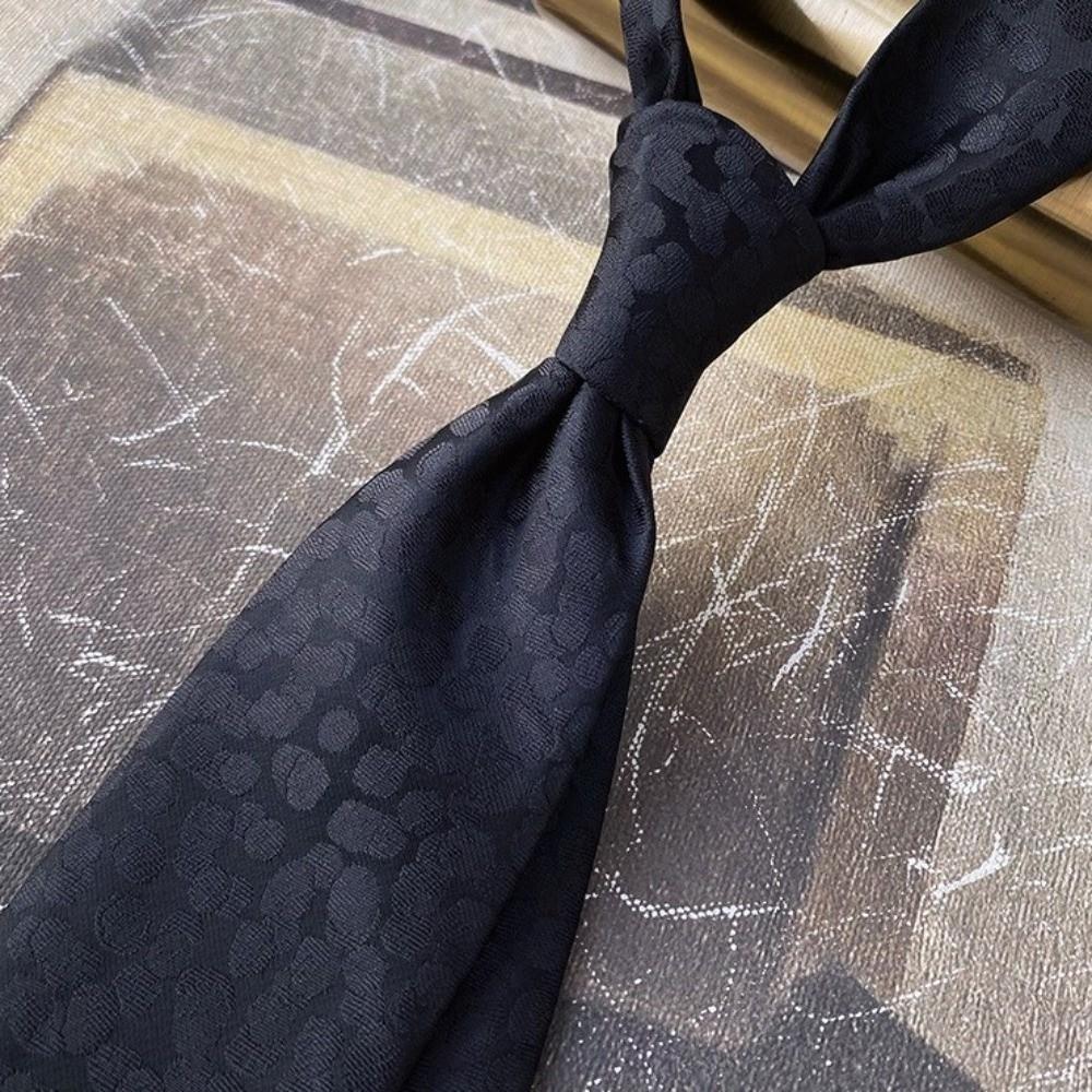 Floral Men Necktie Solid Color Retro Cravat Simple Black Necktie  Boys