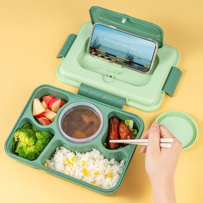 Bento Lunch Box with Leakproof Sauce Box Multi-Compartment Snack Box Meal Prep Containers for School