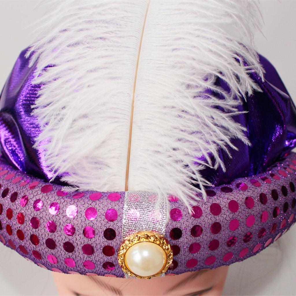 Arab Style Funny Hat with Feather Personality Carnivals Party Christmas Unisex Casual Beanies Hat Adult Cap