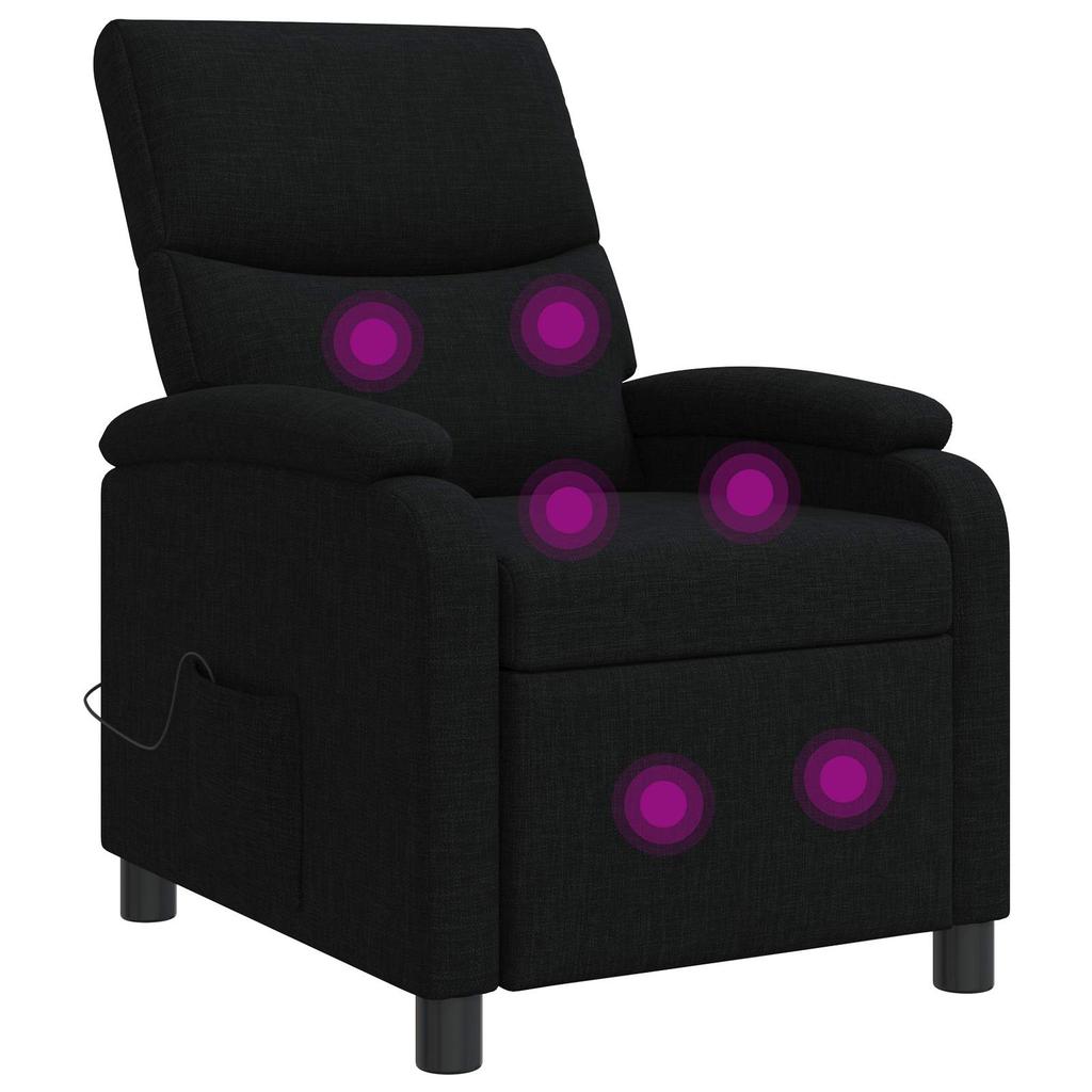 Massage Relax Chair Black Fabric