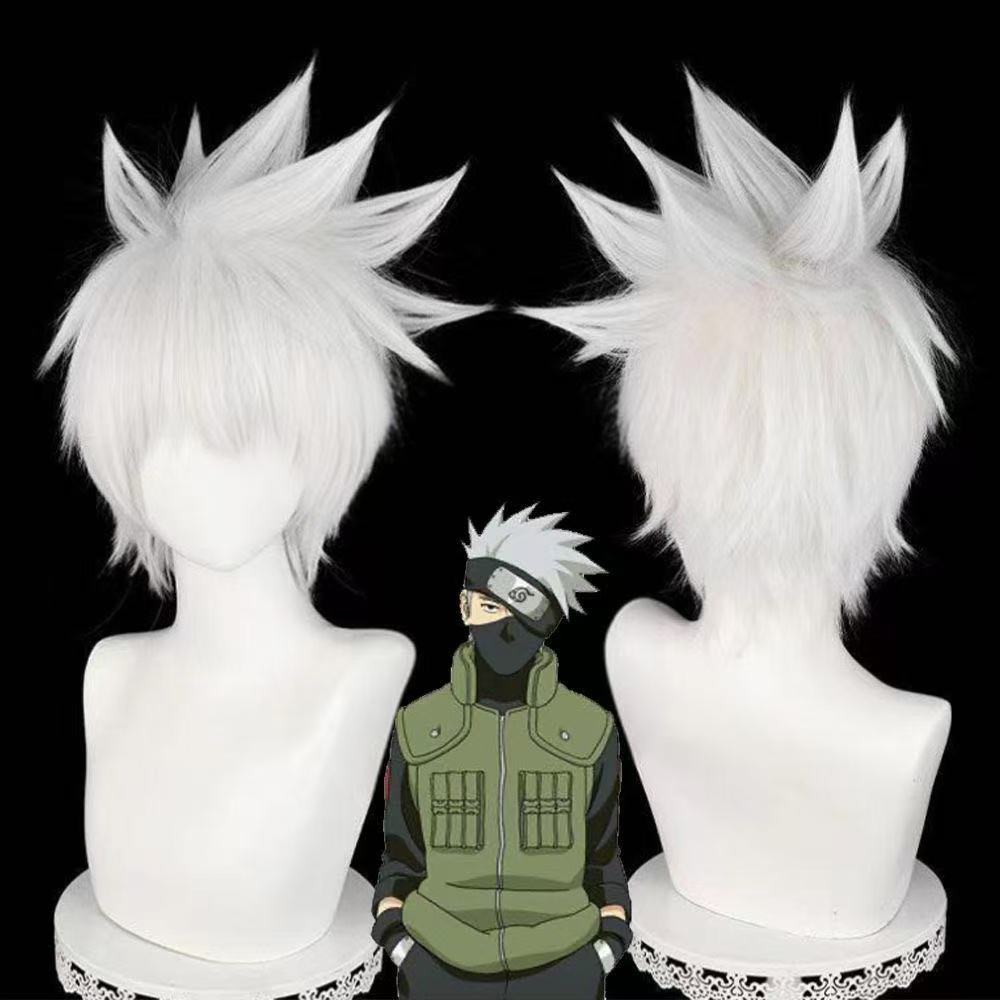 Anime Vierde Hokage Kakashi Hatake Cosplay Kostuum Voor Jonge Ninja, Inclusief Pruik.