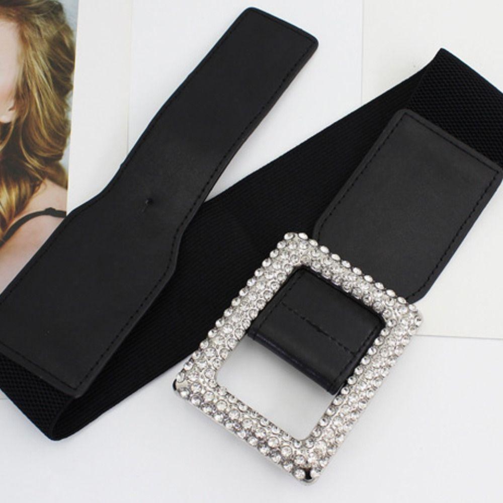 Stretch Vintage Wild Skirt Bands Pin Buckle Waistband Elastic Waist Belt Ladies Dress Cummerbund