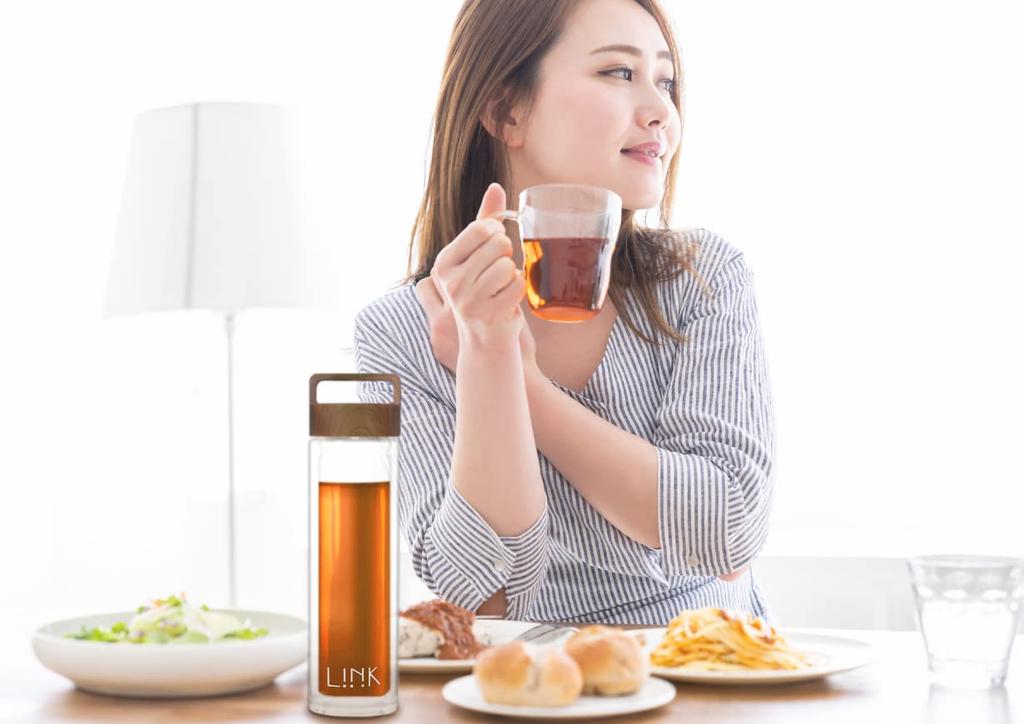 Szklana butelka z zaparzaczem do herbaty Ciesz się czarną kawą na gorąco lub na lodzie Podwójne szkło [Butelka Tii] Herbata, Herbata, Ukończenie studiów, Napoje, Napoje, Szkło żaroodporne,