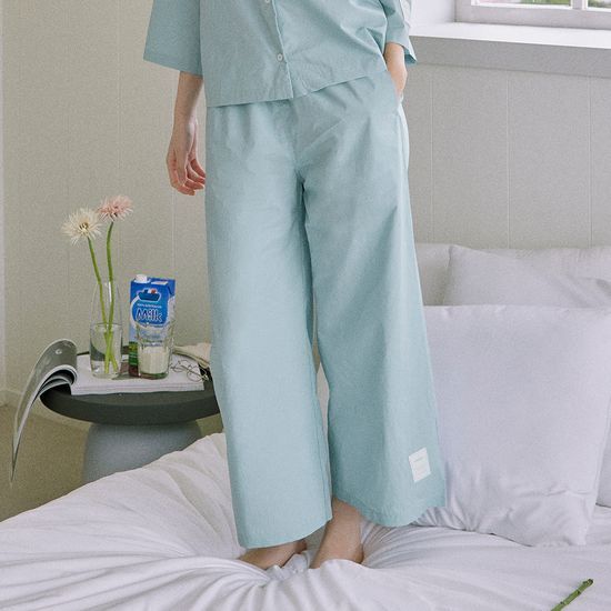 Solid pajama long pants – mint blue