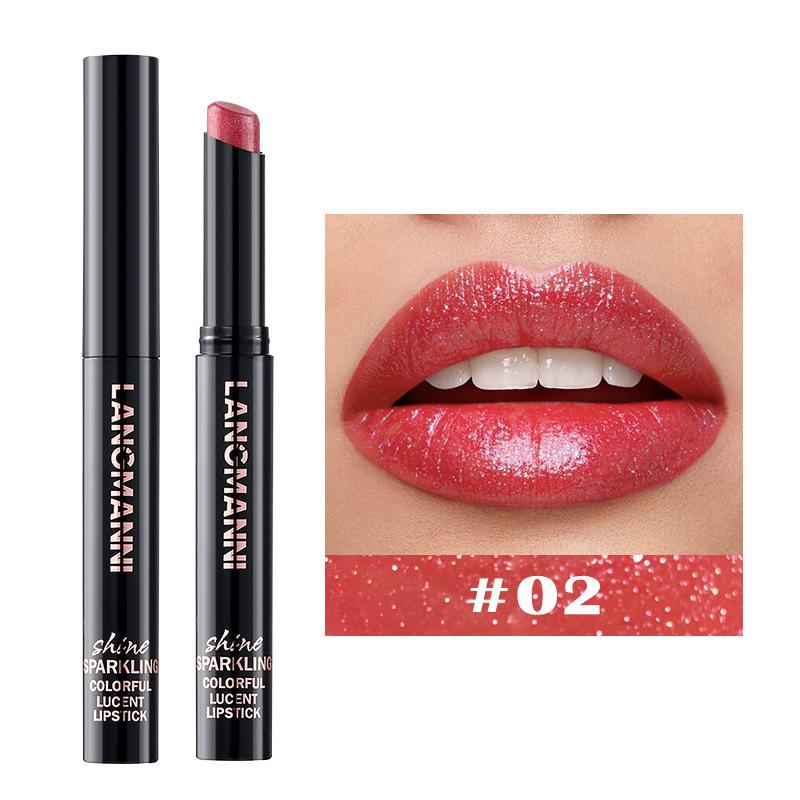 LANGMANNI Pearlescent 10-Color Rotating Lipstick with Angled Tip Design 2g