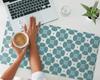 Anti-slip Desk Mat with Retro Floral Print 90x45 cm