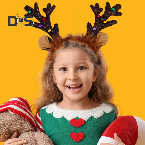 Weihnachten Rentier Geweih Stirnband Frauen Rehkitz Horn Haar Hoop Party Kostüm Ohren Plüsch Material Flexible Fit Kopfbedeckung