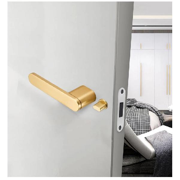 Bedroom Silent Magnetic Suction Door Lock Zinc Alloy Security Door Locks Indoor Wooden Door Handle Lockset Furniture Hardware