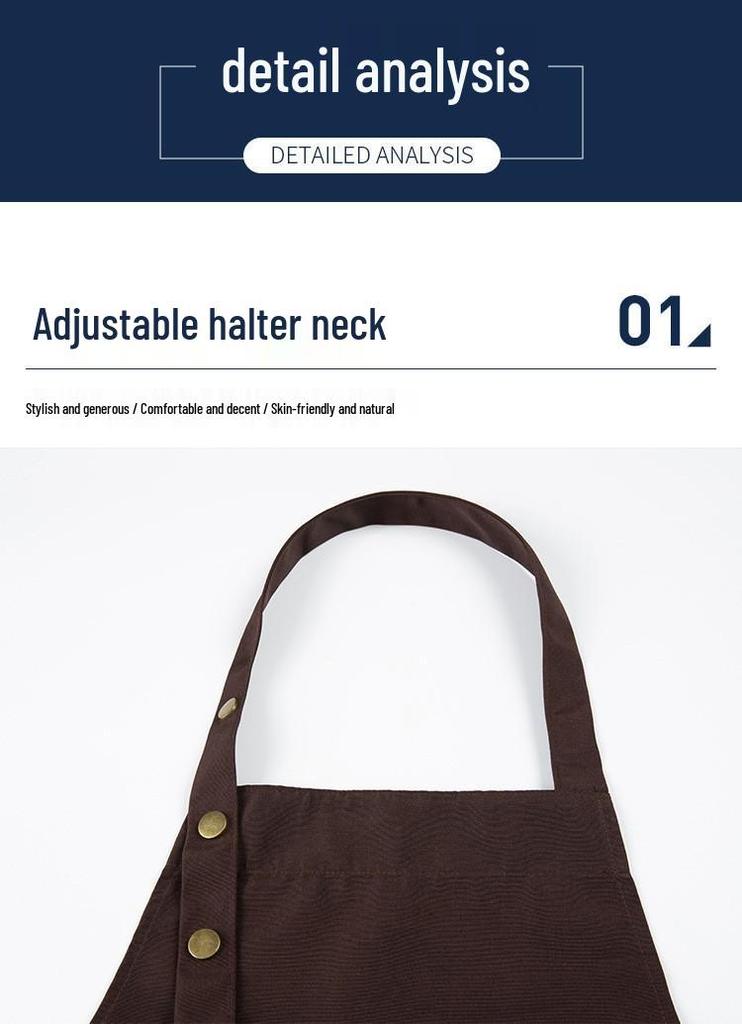 2025 Plus-Size Unisex Waterproof Barista Apron - Custom Print Canvas for Catering