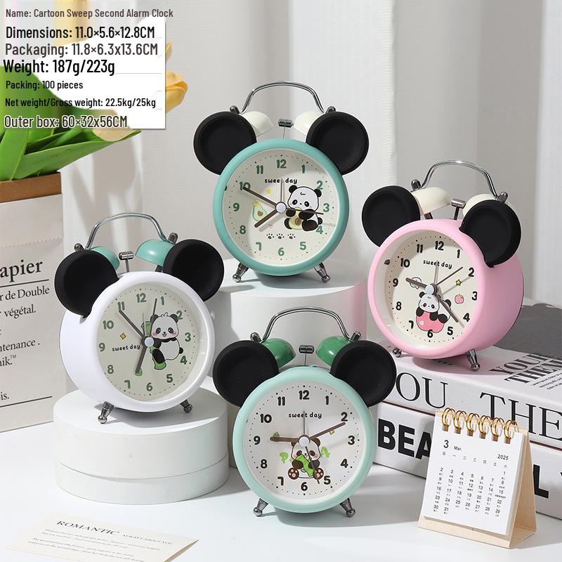 Super Loud Cartoon Metal Desktop Alarm Clock - Silent, Creative Digital Wake-Up Clock