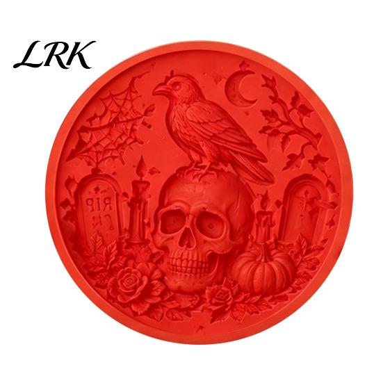 Weatherproof Concrete Craft Molds Silicone Stepping Stone Mold for Halloween DIY Garden Pathway, Flexible Reusable Casting Decorative Backyard