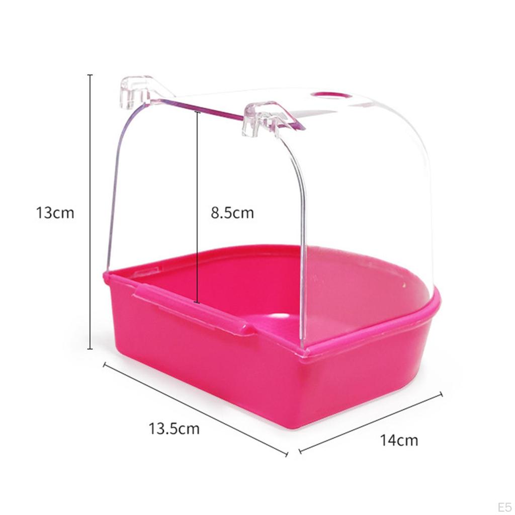 Scatola da bagno per uccelli, vasca sospesa, doccia per pappagalli per animali domestici, facile da pulire, con ganci