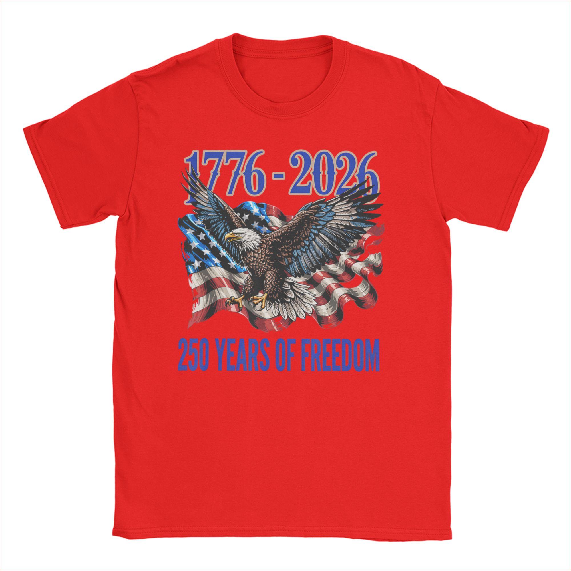 

Novelty Anniversary USA TShirts for Unisex O Neck Pure Cotton T Shirt Short Sleeve Tee Shirt Plus Size Clothes S