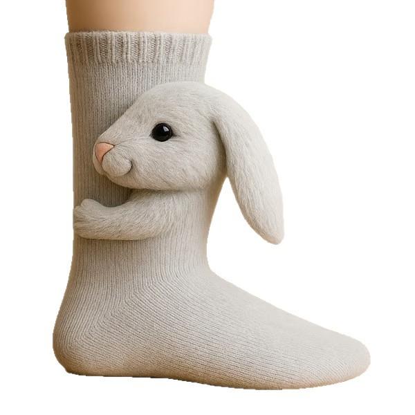 Weihnachtliche Tier-Haussocken, Gestrickte rutschfeste Bodensocken mit lustigen Designs für Damen, Herren, Kinder, Gemütliche warme Grippersocken für den Winter