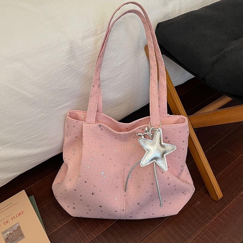 Women's Large Capacity Tote Bag 2026 New Trendy Korean Style Fashi Ins Single Shoulder Bucket Bag Minimalist Versatile