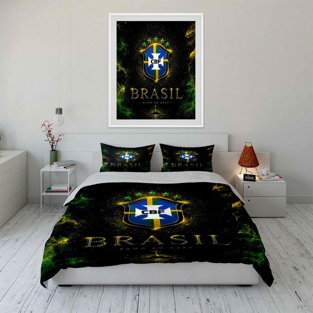 "Brazil CBF Bedding Set" Bedding Duvet Cover Set Duvet Cover Pillowcases (1 * Duvet Cover 2 * Pillowcases, without duvet insert)
