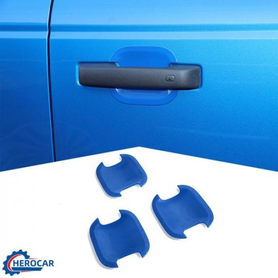 3PCS Exterior Door Handle Bowl Cover Decor Trim For 21+ Ford Bronco 2 Doors Blue