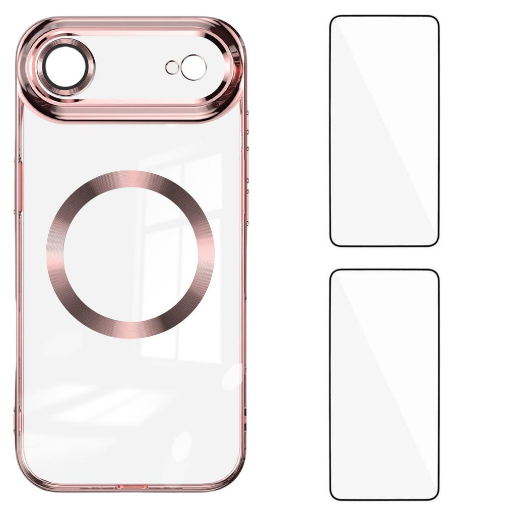 Für iPhone 17 Air Magnetische Hülle WANLONFENG WX Serie TPU Handyhülle mit 2 Stück Schutzfolie/Objektivfolie