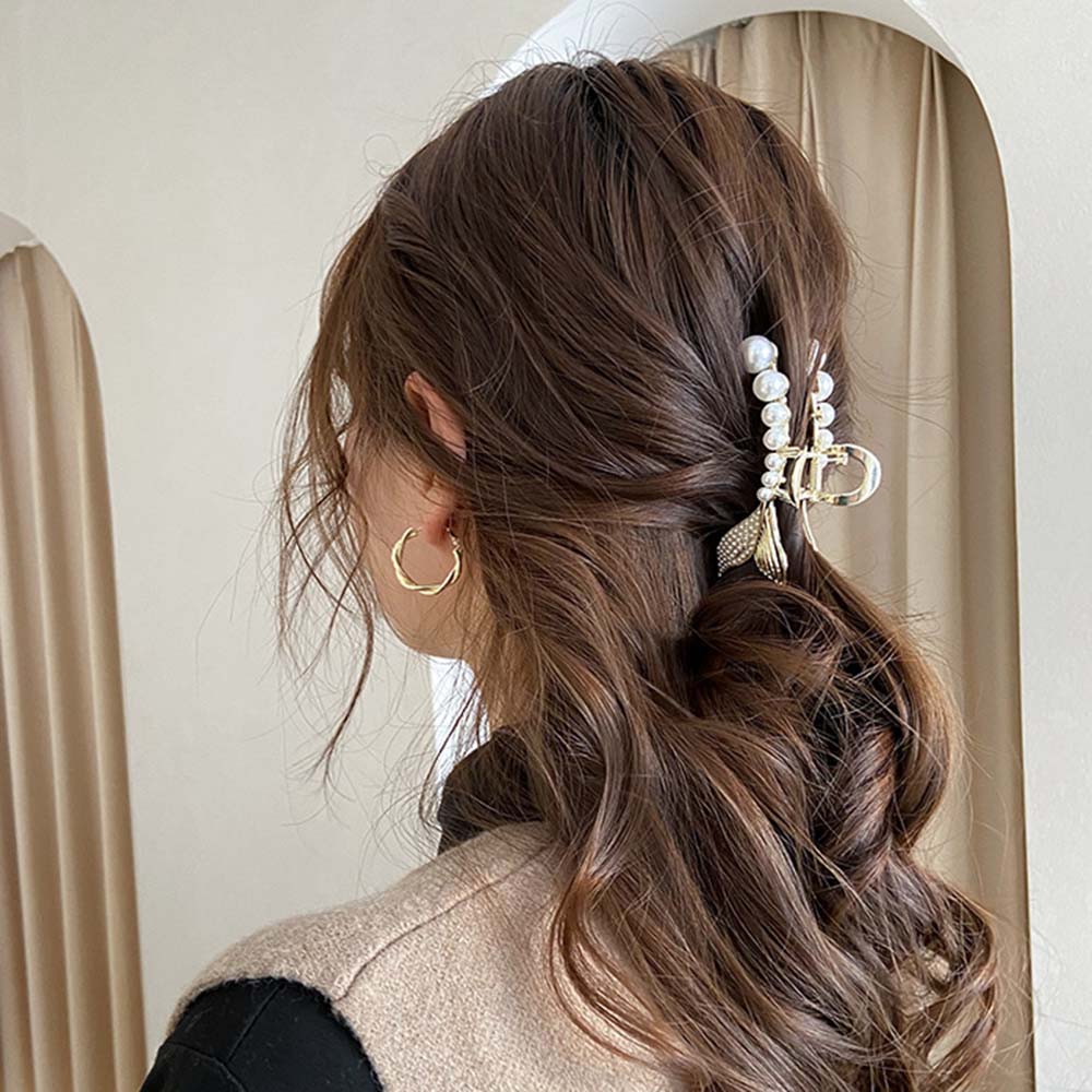 

Temperament Pearl Korean style Hair Accessories Hair Clips Hair Claw Mermaid Tail Hairpins Zinc Zinc Alloy