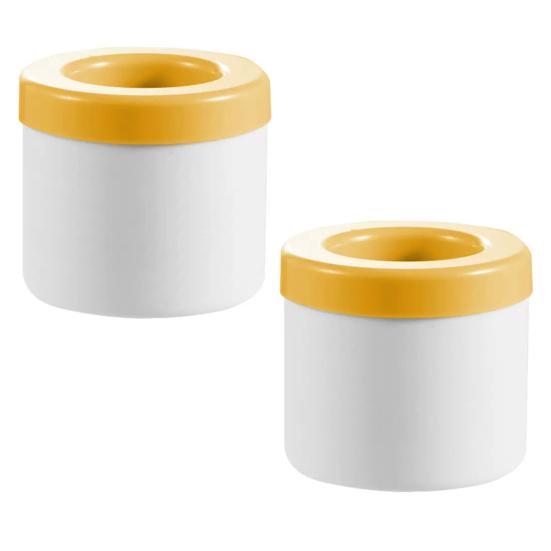 

2 шт. силиконовая форма для кубиков льда, круглое ведерко для льда, легкосъемная самодельная морозильная машина, экономящая место, легкосъемная форма для кубиков льда для напитков жёлтый