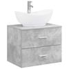 Bathroom Furniture Set Concrete Grey Engineered Wood