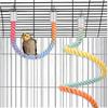 4 Packs Gradient Bendable Bird Rope Perches, Parrot Bird Perch Rope Stand for Cage Climbing Rope Toys Cotton Swing Climbing Rope Standing Bungee Toy